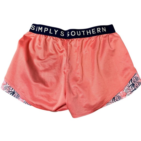 Simply Southern Shorts Womens Medium Peach Workout Paisley Elastic Waist - Picture 5 of 8
